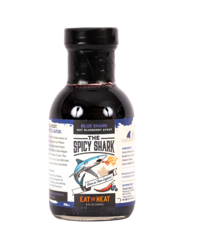 Blue Shark Hot Blueberry Maple Syrup (8oz, Mild Heat)