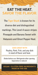 Tiger Shark Ghost Pepper Hot Sauce (5oz, Hot)